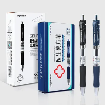 12PCS עט ג ' ל שחור עט כדורי לחץ על הכדור עט 0.5 מילוי פחמן חתימת עט רופא אחות מיוחד לחץ העט 12PCS