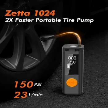 ZETTA 1024: 2X מהר יותר נייד צמיג Inflator משאבת המכונית משאבת אופניים צמיג inflator