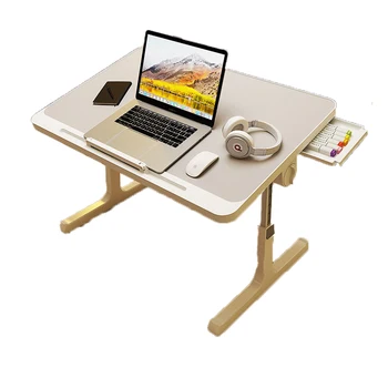 שולחן מחשב על המיטה מתקפל נייד שולחן עם מגירה מתכווננת גובה הביתה ריהוט משרדי 60x40cm נושא 40kg השולחן
