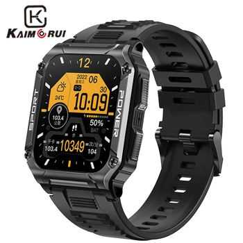 KAIMORUI Bluetooth לקרוא שעון חכם גברים 1.95 אינץ ' חיצוני ספורט כושר Tracker מצפן מזג האוויר IP68, עמיד למים Smartwatch נשים