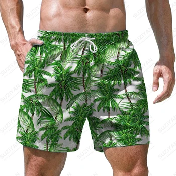 קיץ גברים חדשים של מכנסיים קצרים עץ קוקוס 3d מודפס של גברים מכנסיים קצרים חופשה בסגנון דפוס מזדמן חופשי גברים של מכנסיים קצרים