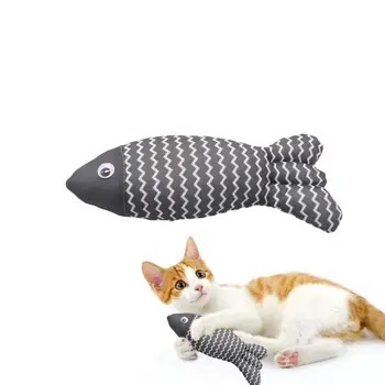 חתולים דגים צעצועים לחתולים דגים ממולאים בפלאש מקורה חתולים החתול ללעוס צעצועים אינטראקטיביים נפית החתולים צעצוע חתול אוכל חתולים, צעצועים דג חתול קטיפה