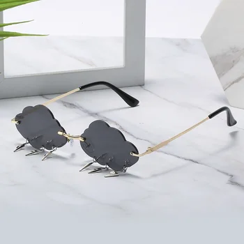 חדש ללא שוליים ענן בצורת משקפי שמש של נשים מעצב מותג האופנה משקפי שמש נשים נסיעות חיצונית UV400 משקפי Gafas דה סול