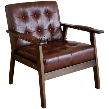 XL עץ מלא חד-מושב הספה הכיסא משענת כיסא קטן השינה כיסא בסלון משענת יד במושב