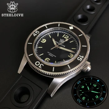 חמישים מטר צוללן שעון NH35 ספיר קריסטל עבור Mens שעונים 300 עמיד למים סופר זוהר אוטומטי מכאני שעון