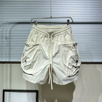 גברים מכנסיים קצרים בקיץ חיצוני מבריק מגניב מרגיש יבש מהירה רחב הרגל המכנסיים פונקציונלי הרוח כיסים גדולים אופנתי גברים Workwear קצרים.