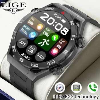 LIGE א+PPG גשש GPS Bluetooth שיחה חדשה האולטימטיבי שעון חכם גברים מגע מלא ספורט שעון גברים שעון חכם עמיד למים עבור Huawei