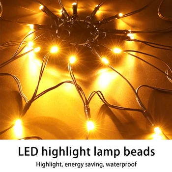 קורי עכביש Led אורות פיות עמיד למים קישוט נטו תאורה לבן חם אור מחרוזת אור עיצוב חדשני עם שליטה מרחוק 5v