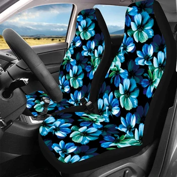 הפרח הכחול מודפס המושב הקדמי כיסוי מתאים מכוניות, הפרח הכחול המכונית כיסוי מושב הסט מתאים עבור חלקי רכב