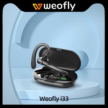 Weofly i33 אלחוטית Bluetooth אוזניות כפול מיקרופון ENC 45Hrs המשחקים אוזן מסתובב עם וו אוזניות ברורה לקרוא Hi-Fi סטריאו