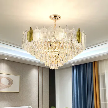 אור יוקרה קריסטל נברשת עבור הסלון מנורת חדר אוכל חדר השינה קריסטל מנורת הפוסט מודרני יצירתי קריסטל מנורת תאורה
