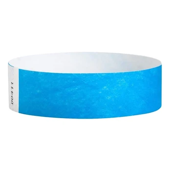 500 יח ' נייר צמידי ניאון אירוע צמידים צבעוניים צמידי נייר עמיד למים מועדון היד להקות (כחול)