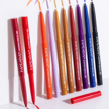 6 צבעים צבעוניים אייליינר להגדיר זיעה עמיד עמיד למים אייליינר עיפרון כתם-הוכחה לאורך זמן מט אייליינר צל עיפרון
