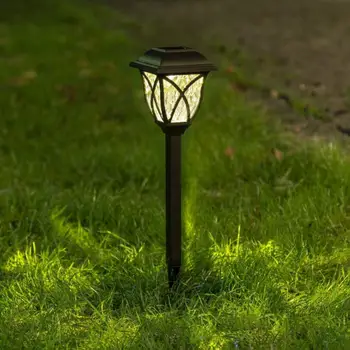 סולארית מנורת LED אורות דשא עמיד למים חיצוני סולארית מנורת קישוט גינה בחצר פטיו בכניסה שביל נוף תאורה