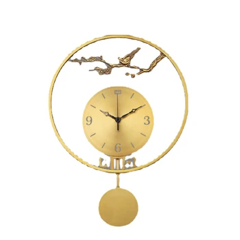 שעון קיר סלון מודרני בסגנון סיני אגרוף-בחינם יצירתי דקורטיביים שעון בסגנון סיני נחושת טהור, אופנה שעון