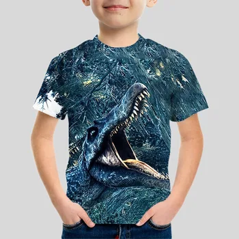 חדש דינוזאור 3D מודפס ילדים חולצת ילד קיץ אופנה קריקטורה מזדמן חולצת בנים בנות בגדי ילדים חולצת טי ילדים לכל היותר