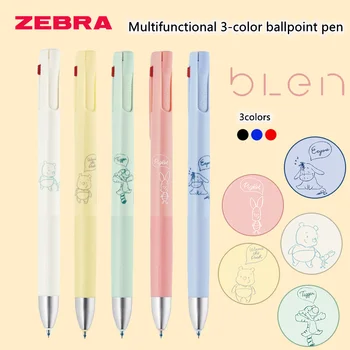 1pcs יפן זברה Blen מלא קריקטורה סדרה מוגבלת שלושה צבעים Multi-פונקציה עט כדורי נייר מכתבים חמוד ציוד לבית הספר