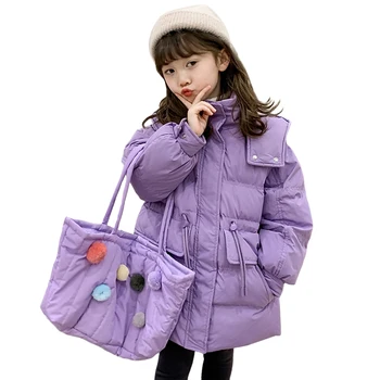 MODX בנות מרופד מעיל המשאף עם שקית חמה המכוסה הילדים כותנה מעיל אופנה לילדים חורף עבה מעיל הלבשה עליונה