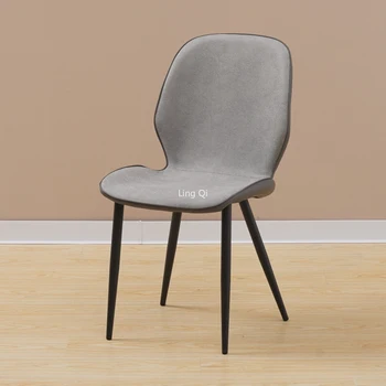 מודרני נורדי כסאות אוכל שחור, רגלי מתכת אפור ייחודי מבוגרים סלון כסאות להירגע יחיד Silla Plegable פריטים ביתיים