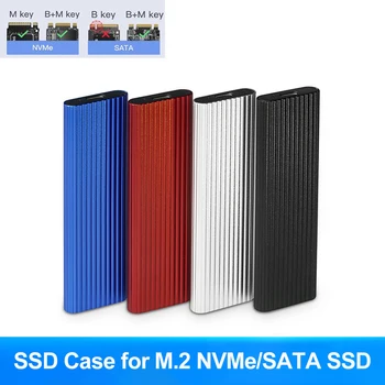 M2 NVMe SSD מקרה 10Gbps M. 2 NVMe SSD מארז קשיח תיבת כפולה פרוטוקול M2 NVMe/SATA במתאם עבור M. 2 SSD סוג התיבה-יש להקליד-C כבל