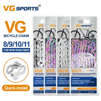 VG ספורט MTB שרשרת אופניים 8 9 10 11 מהירות Velocidade 8 9 10 11s הרים אופני כביש שרשראות חלק 116 קישורים