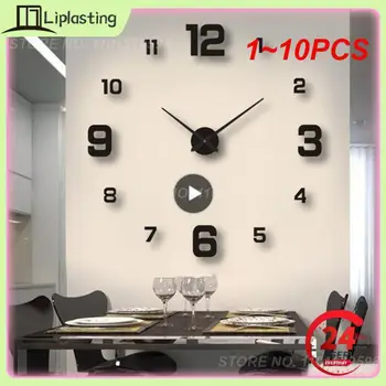 1~10PCS זוהר שעון קיר Frameless אקריליק DIY שעון דיגיטלי מדבקות קיר שקט שעון הסלון חדר השינה הקיר במשרד