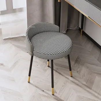 אירופה סלון כסאות הביתה השינה כיסא איפור מינימליסטי רך כרית עגולה משענת הכיסא המודרני הרהיטים בסלון