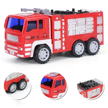 ABS אש משאית צעצוע מעניין בסולם אש מכונית צעצוע קלאסי ממטרה משאית צעצועים אדום גדול כבאית צעצוע מתנת יום הולדת.