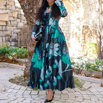 2022 החדש אפריקה להדפיס שמלות לנשים בתוספת גודל S-4XL ארוך שמלה צבעונית אלגנטית גברת בוהו החלוק בגדי המסיבה