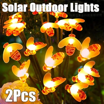 2Pcs LED גני שמש גחלילית דבורה מנורות חצר מרפסת וילה הדשא נתיב נוף דקורטיבי LED עמיד למים הרצפה הפקק אורות