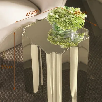 בית אור יוקרה חול זהוב שולחן פינתי בסלון ספה שולחן צד נירוסטה מתכת השולחן המודרני coffeetable